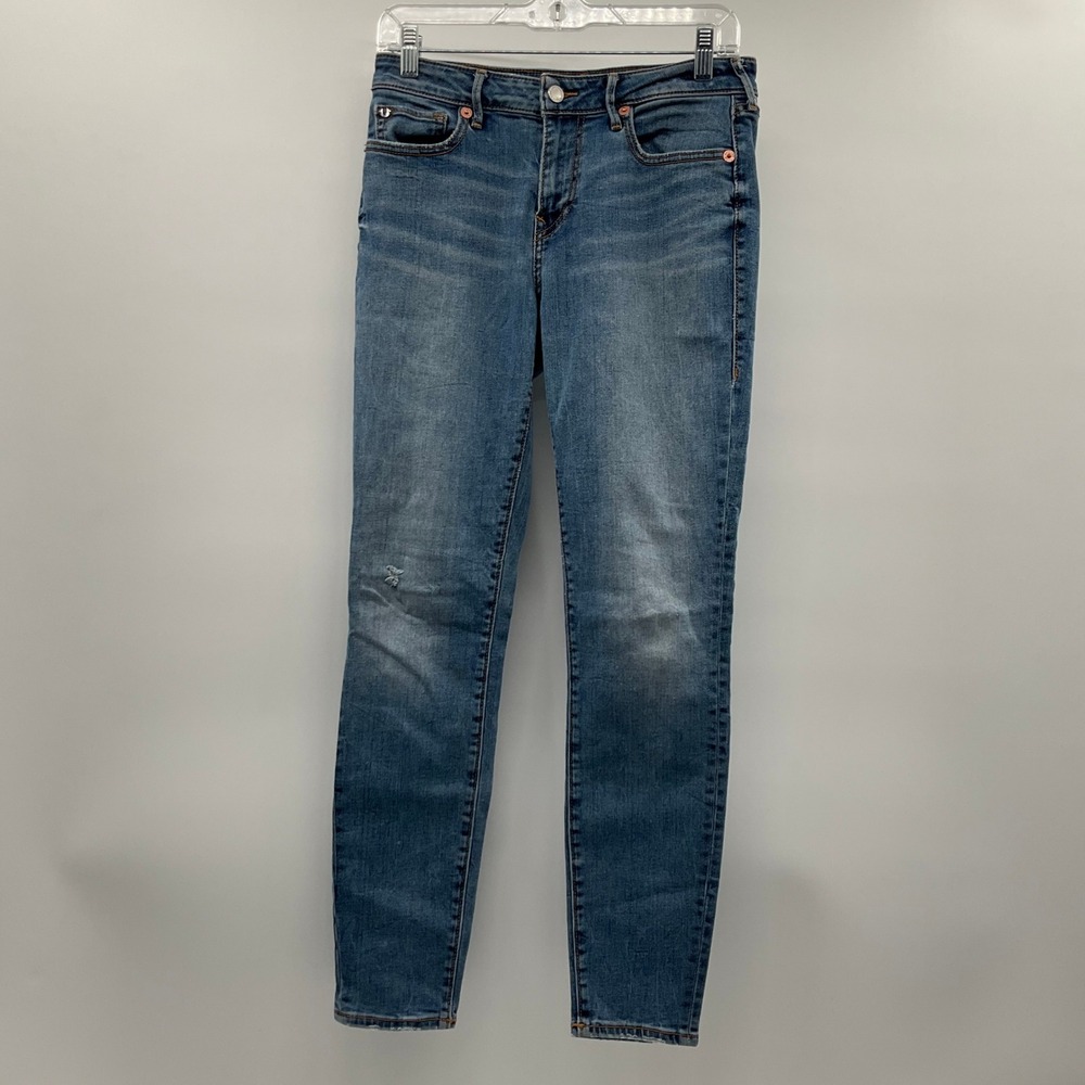 True Religion Jennie Curvy Skinny Distressed Blue Jeans 29 Y2K Grungecore Street